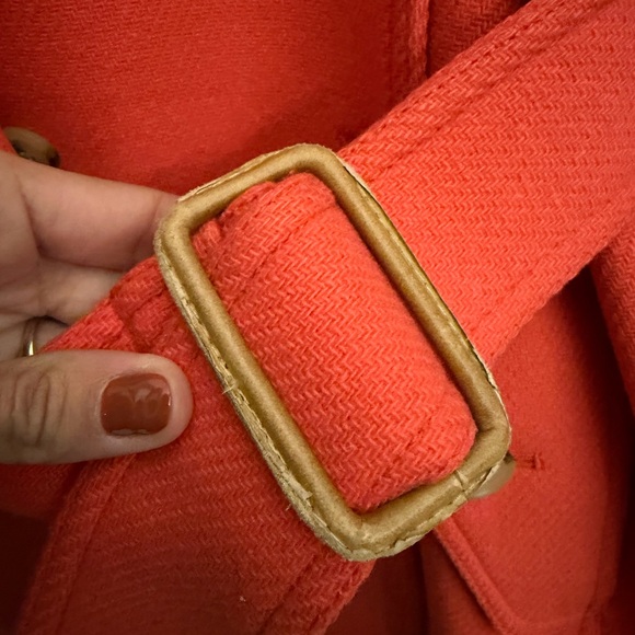 J. Crew Stadium Cloth by Nello Gori Wool blend Orange Double Breasted Coat - Picture 8 of 10